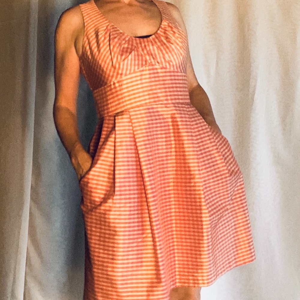 Nanette Lepore Silk Check Gingham Pink & Beige Dress